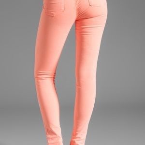 J Brand NEON CORAL skinny jeans 31